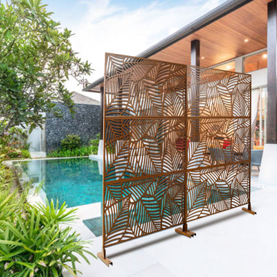 Metal Privacy Screen 76" H48" W - For Deck, Patio, Garden. Build. Enhance Privacy. Simple Assembly Metal. Garden, Deck. Weather-. Setup