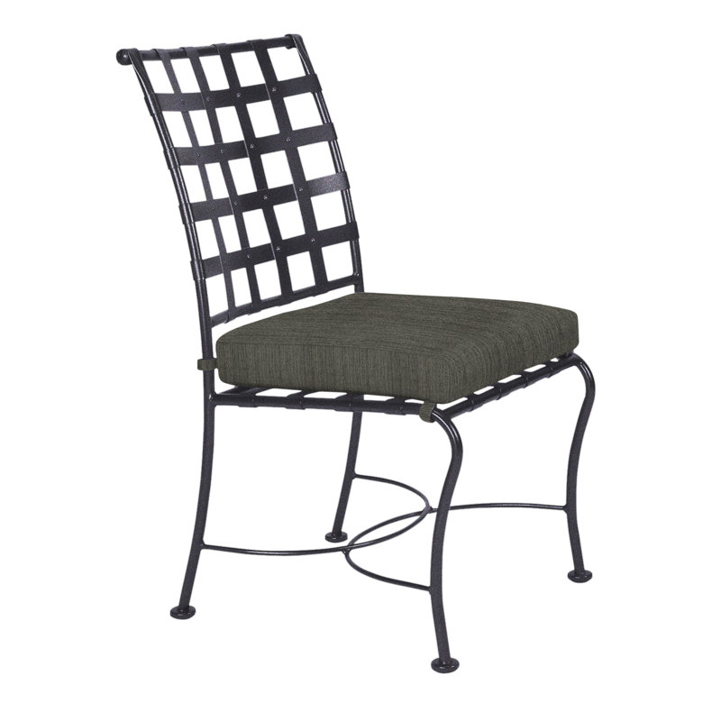 Classico Outdoor Dining Side Chair, Graphite, Flagship Stone Sunbrella®