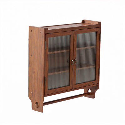 Armoire murale 24,8 po à deux portes avec trois niveaux de rangement et porte-serviettes
