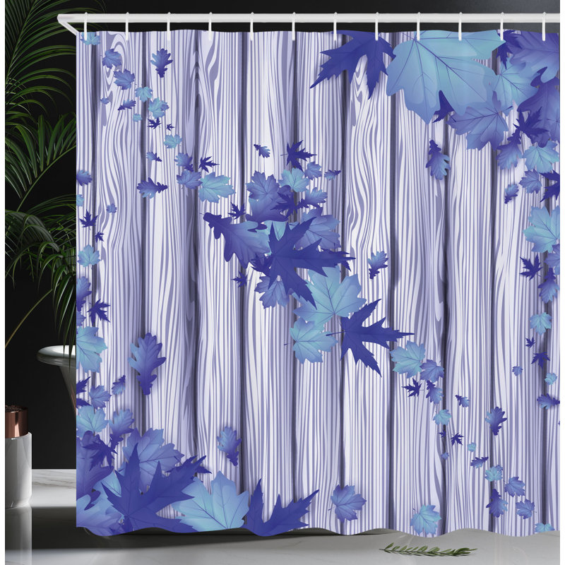 Ensemble de rideau de douche et crochets Autumn, H 69 po x l 75 po, Violet foncé