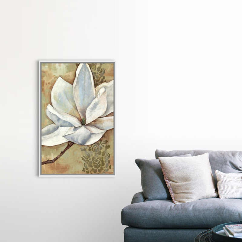 Magnolia Majesty II, art mural sur toile, H 32 po x l 48 po x P 1,25 po, Cadre blanc