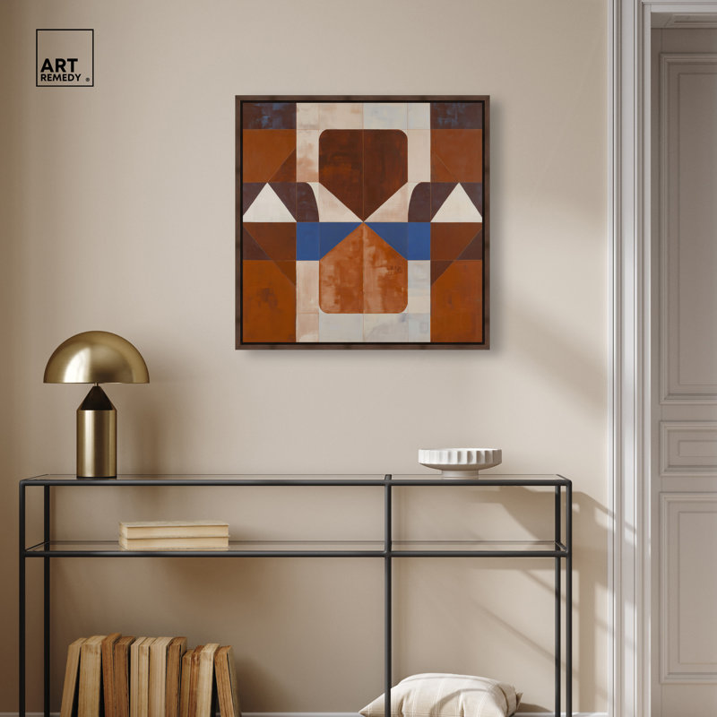 «Rust Azure», impression sur toile encadrée par Art Remedy, cadre en noyer, 24 x 24, 25"H x 25"W, Walnut Frame