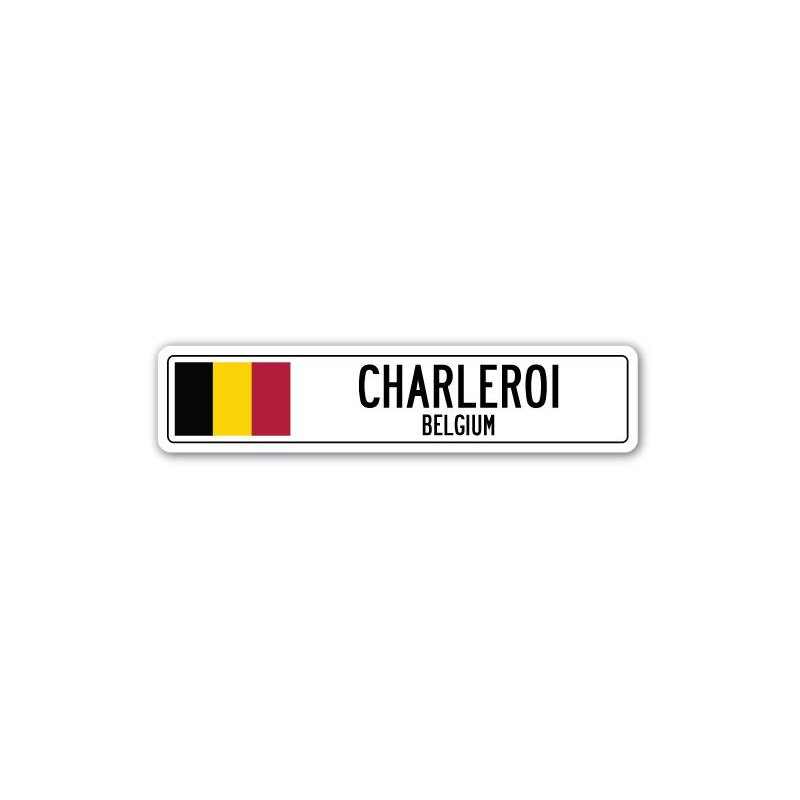 Plaque de rue Bocanegra, Charleroi, Belgique, H 7 po x l 30 po x P 1 po
