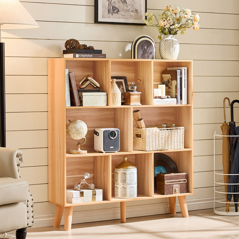 8 Cube Book Shelf,3 Tier Bookshelf With Legs, Modern Open Storage Organizer,Boho Bookcase,Display Cabinet Shelf Free Standing Bookshelves For Bedroom,Living Room,Office