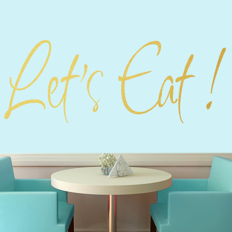 Adhésif décoratif «Let's Eat», Or