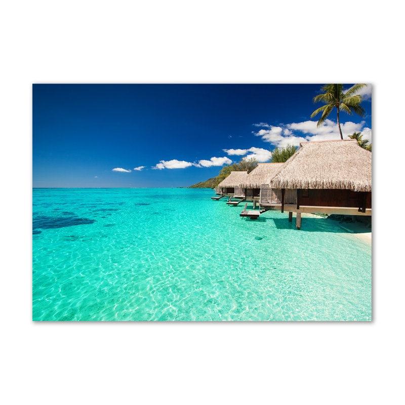 Bungalows Above The Water - Wrapped Canvas Print