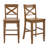 Solid Wood X-Back Counter Height Bar Stool-415048634