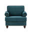 Canapé moderne pour le salon, canapé en chenille vert de 38 po, canapé modulaire à causeuse avec pieds bruns, canapé rembourré pour bureau d'appartement dans une chambre à coucher