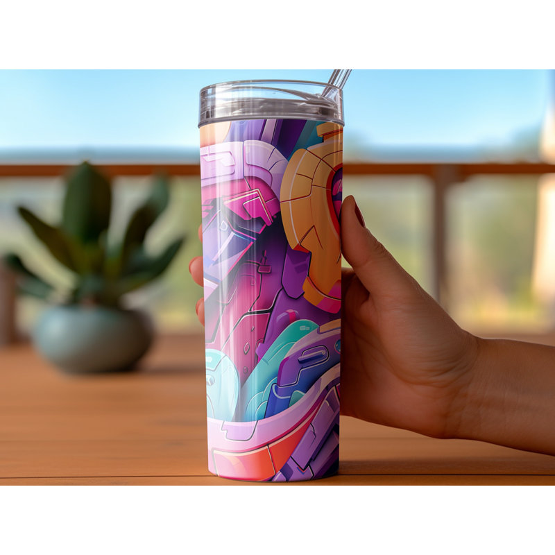 Choose Handmade Tumblers 591ml Vacuum Insulated Stainless Steel (18/8) Travel Tumbler with Straw