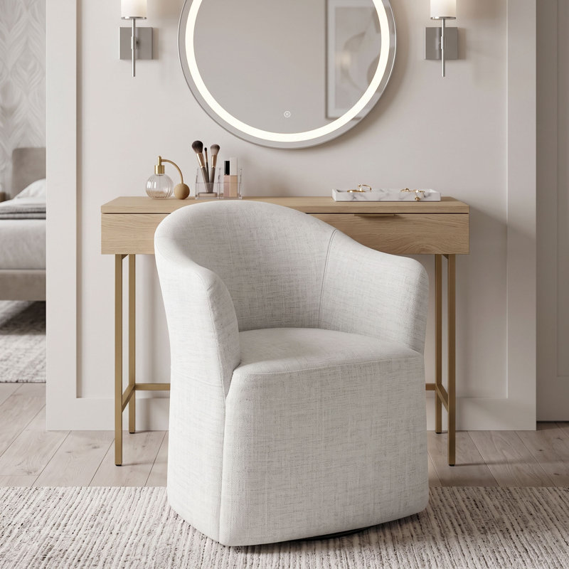 Chaise avec accoudoirs rembourrée Havel, Blanc
