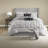 Modern 7 Piece Cal King Bedding Sets, Grey Polyester Tufted Comforter Set