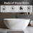 59'' Solid Surface Matte Tub, Solid Surface Soaking Tub, Stone Resin Freestanding Bathtub, Thick Edge Stand Alone Tubs With Overflow