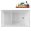 Baignoire autoportante en acrylique 47 ", plateau en bambou, drain Streamline-103682603