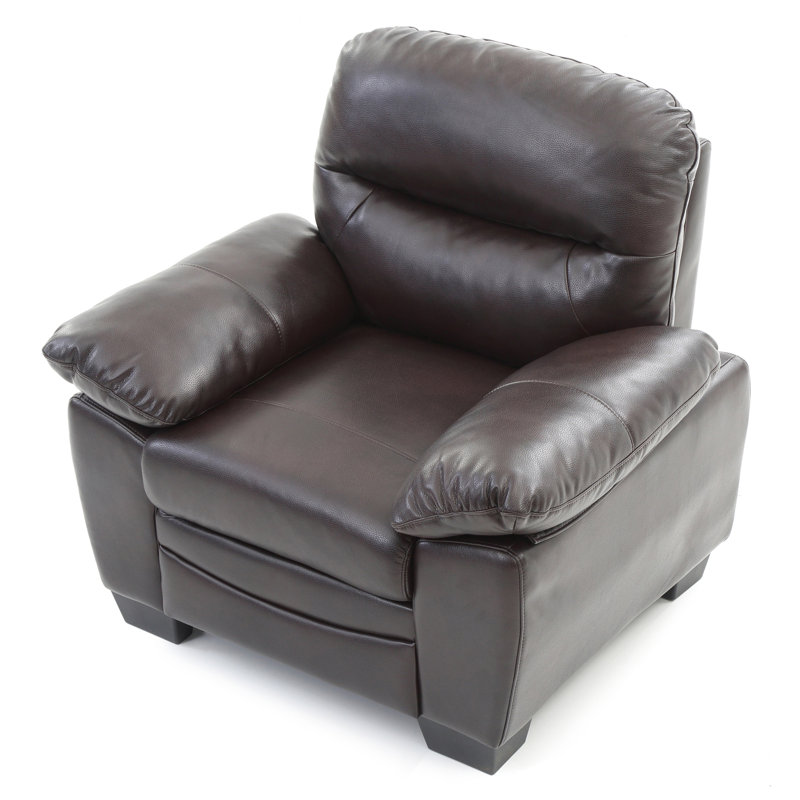 Fauteuil Mouton de 99,06 cm de large, Simili cuir brun foncé