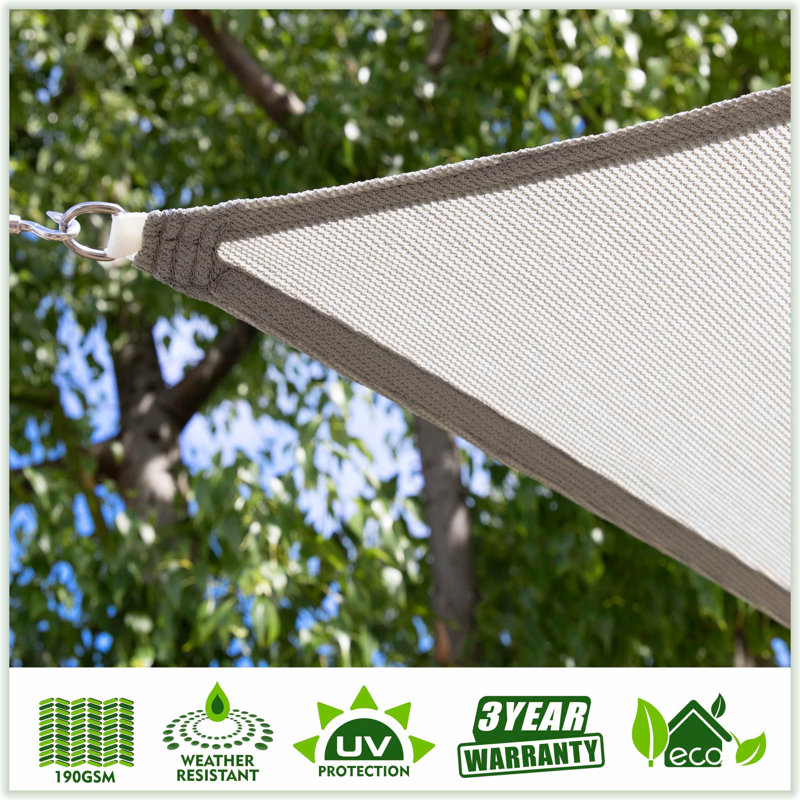 Toile d'ombrage en tissu Colourtree Triangle Sun, Gris, 12 pi x 12 pi x 17 pi