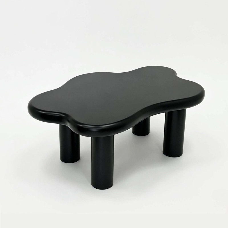 Table basse moderne en forme de nuage, équipée de 4 pieds ronds pour assurer la stabilité structurelle, convenant à la décoration du salon, des appartements et des petits espaces avec un motif de nœuds d'arbre