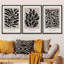 Signature signée sur toile, ensemble d'art mural français rétro Art déco, plantes à fleurs, nature sauvage, illustrations, art moderne, minimalisme, décor pour le salon, la chambre à coucher, le bureau - 16 po x 24 po x 3 po blanc-192326485-192326486