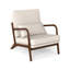Chaise d'appoint rembourrée avec accoudoirs et pieds en bois d'hévéa Modern-1055320830