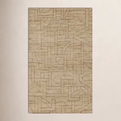Ann-Sophie Natural Hand-Tufted Geometric Wool Rug