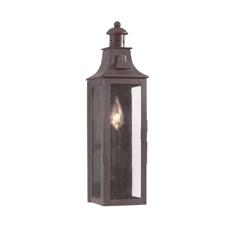 Newton Wall Light, 17.5" H x 5" W, 60W candelabra, Clear Seeded
