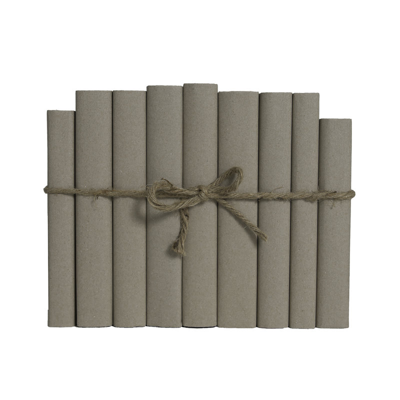 Decorative Books - Khaki Paper Wrapped Book Bundle - 1 Foot of Tan Books, Khaki