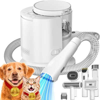 Dog Grooming Kit & 5 In 1 Pet Vacuum Tools,1.5L Dog Hair Vacuum With 99% Suction,Dog & Cat Clippers & Shedding Brush,Home Cleaning,Gift For Pet
