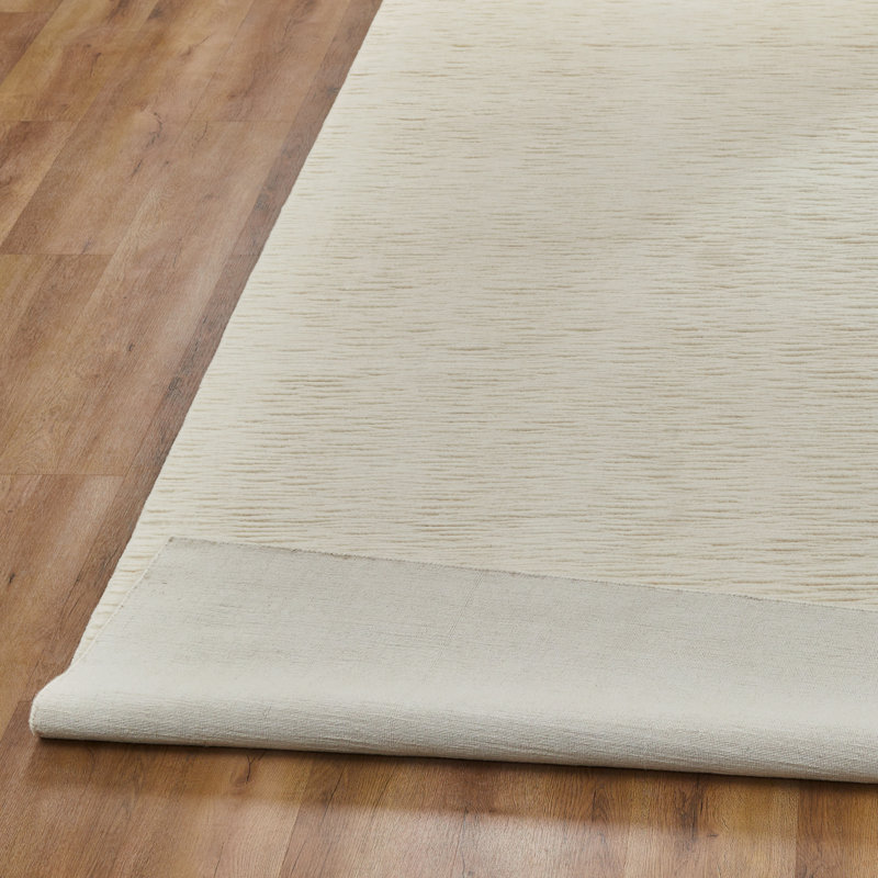 Serenity Sandy Dune Wool Hand Loomed Area Rug, Ivory, Rectangle 5'9" x 8'9"