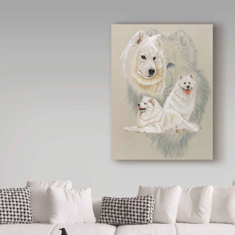 Adelphi «Samoyed», reproduction de peinture à l'huile sur toile tendue, H 19 po x l 14 po