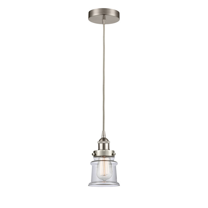 Luminaire suspendu en forme de cloche à 1 lumière Amiriya, H 9,25 po x l 5,25 po x P 5,25 po, Transparent