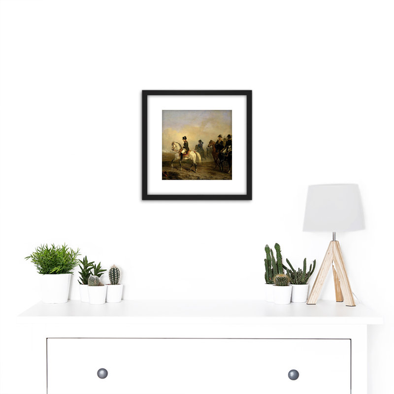 Emperor Napoleon Riding Horse by Horace Vernet - Single Picture Frame Painting