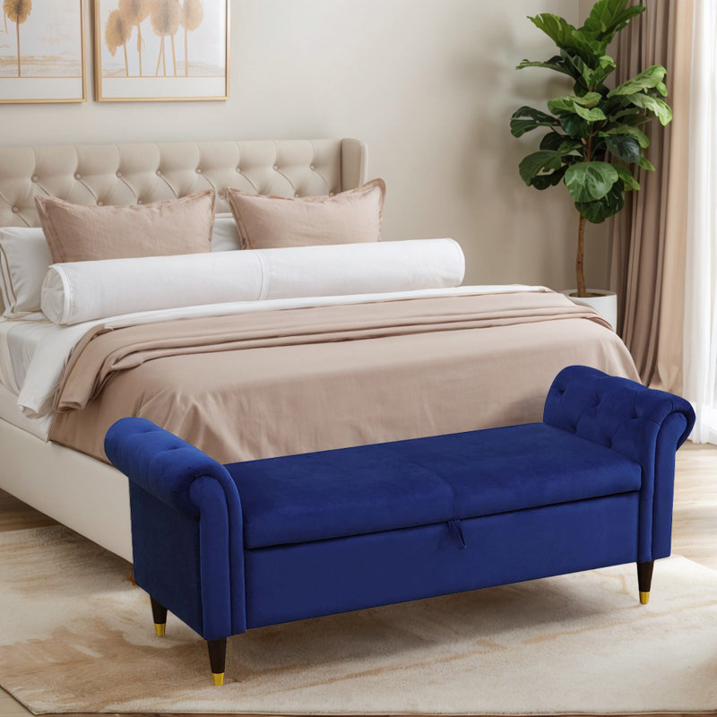Banc de rangement bleu Sherpa