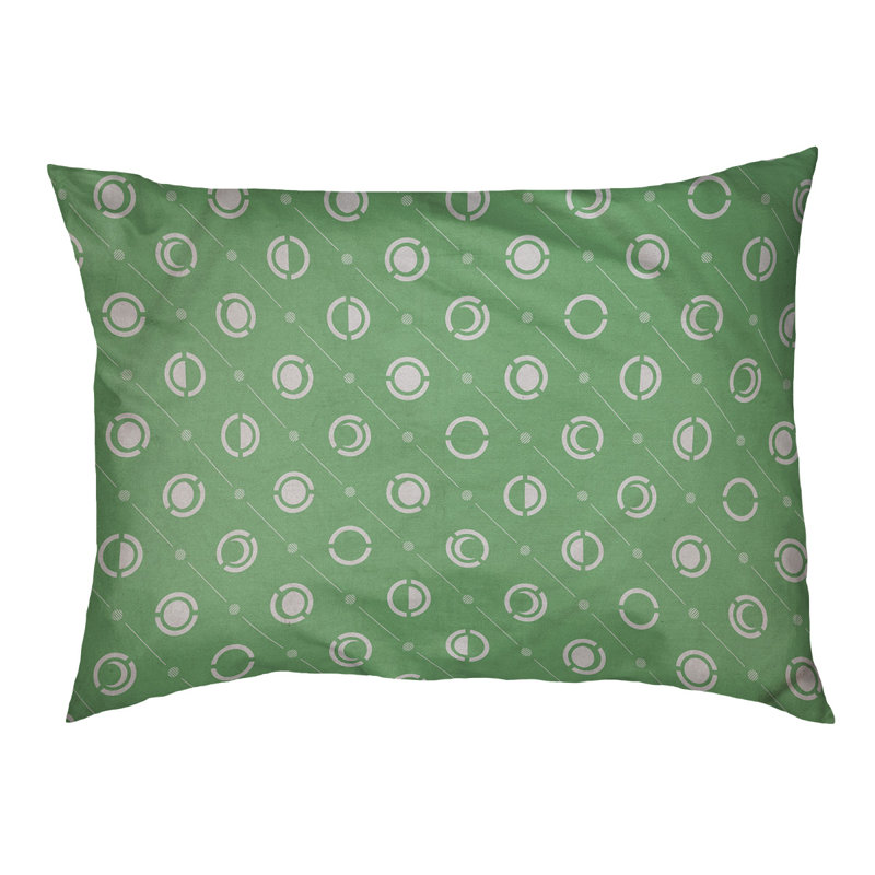 Coussin intérieur pour chien moon phases Chenault, Moyen (l 40 po x P 6,5 po x H 30 po), Vert / blanc