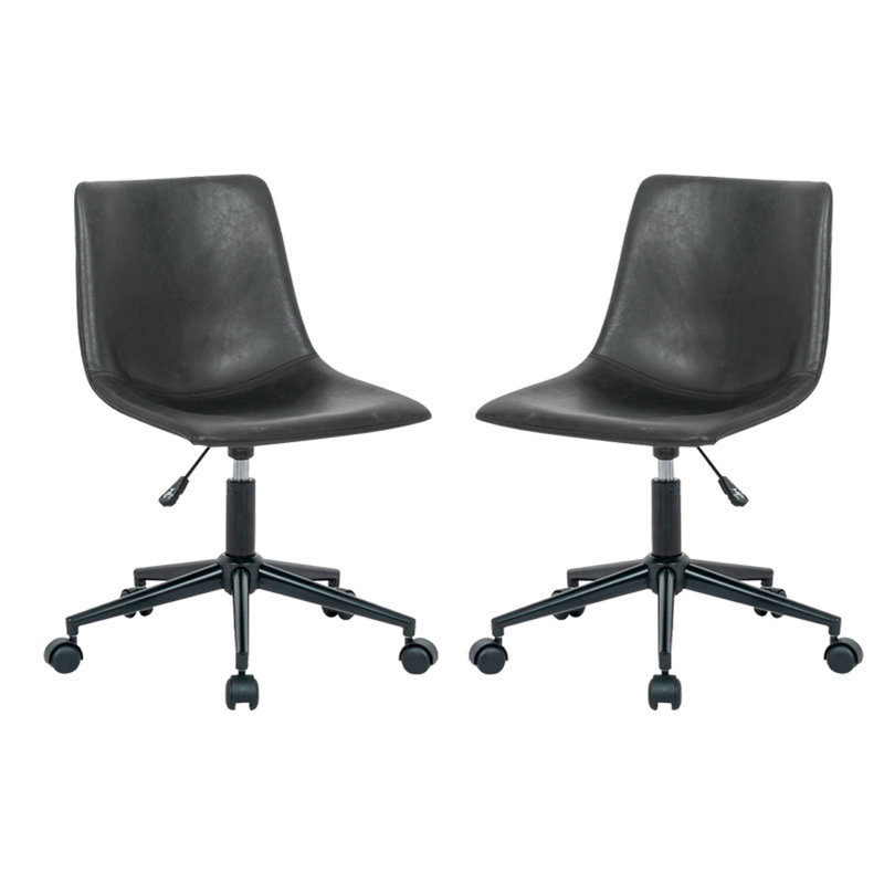 Chaise de travail Voncile, Noir