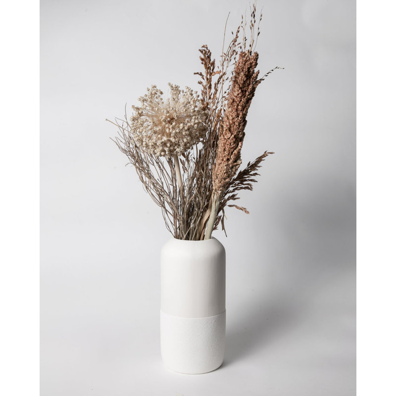 Vase de table intérieur / extérieur blanc en céramique 7,2 po Yujin