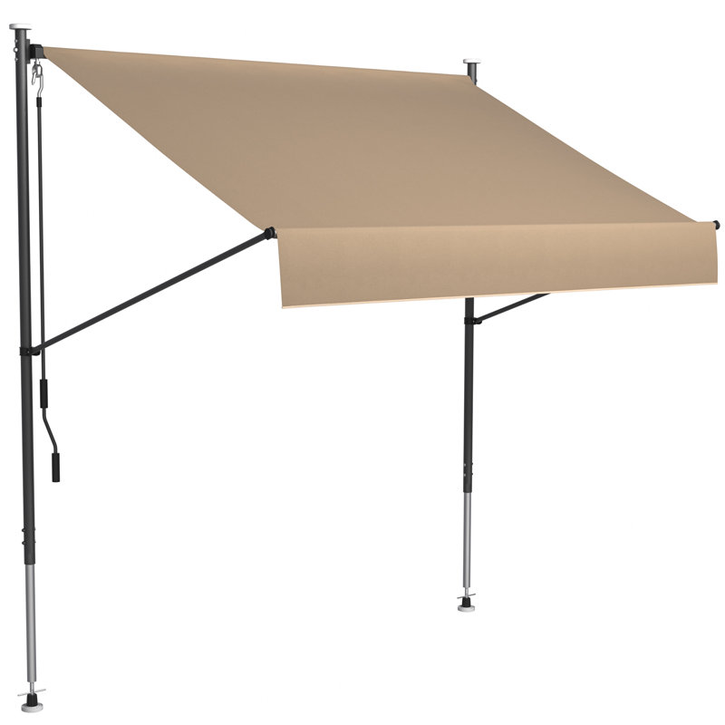 Dakota Fields 300cm W x 120cm D Polyester Cover Retractable Patio Awning