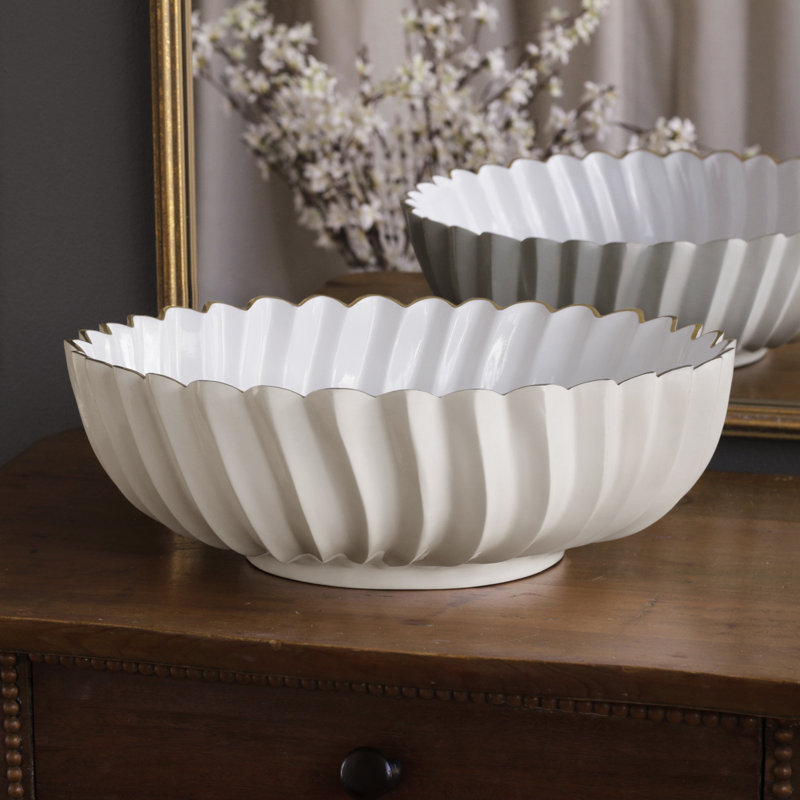 Encanto Serving Bowl, Cream/White, 14"