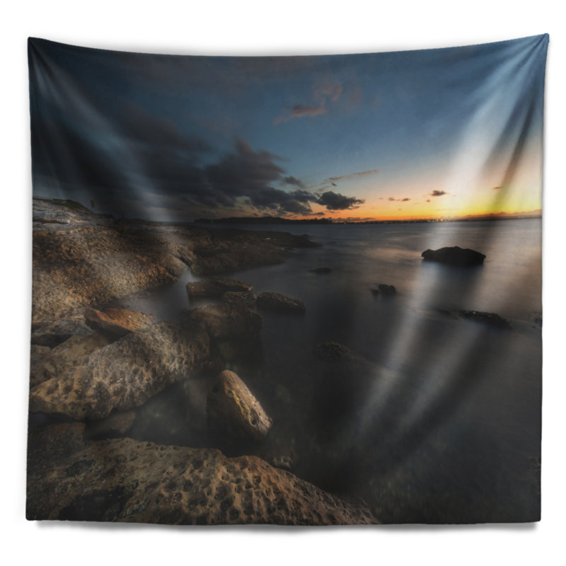 Tapisserie en littoral foncé sydney seascape, H 50 po x l 60 po