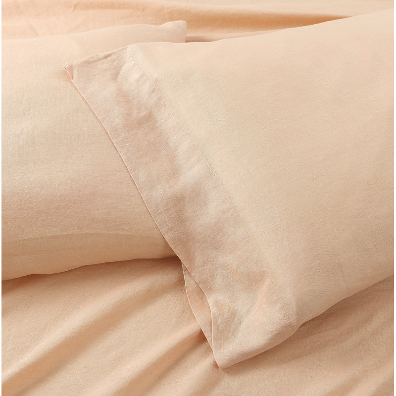 Ensemble de housse de couette réversible moderne et contemporain 3 pièces Frazier, Abricot
