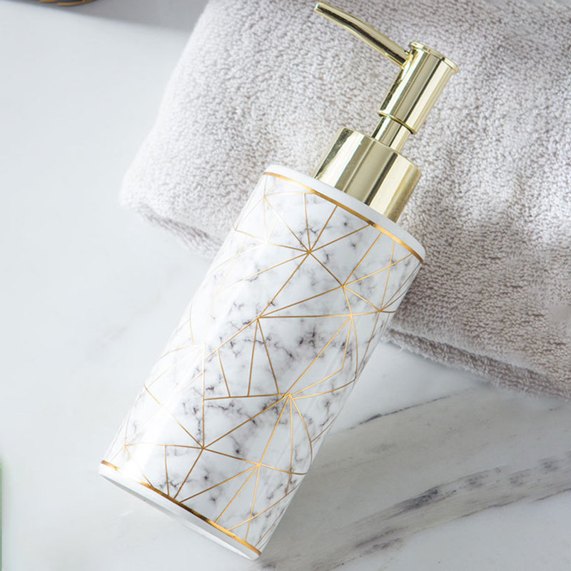 Distributeur de savon Nordic Golden Marble, Blanc
