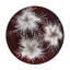 Silver Three Feathers Round Placemat With Burgundy Background