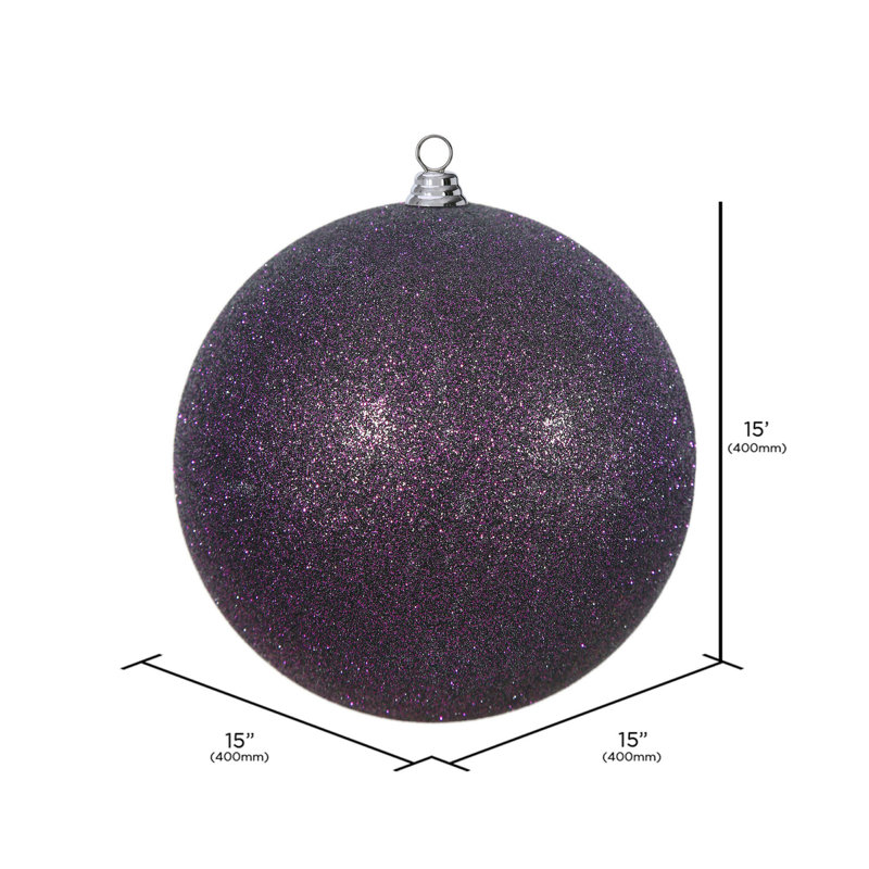 Ornements en boule, Paillettes prune, H 15,75 po x l 15,75 po x P 15,75 po