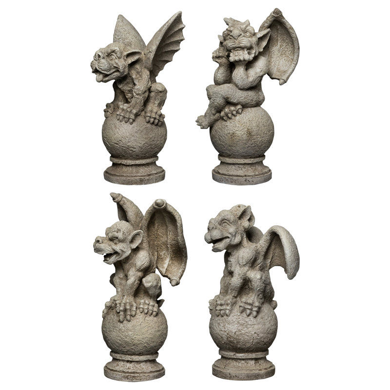 Ensemble de 4 statues de jardin 4 pièces