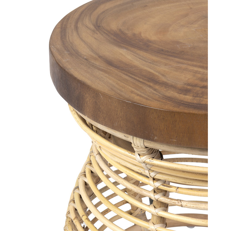 Table de bout en rotin Lottie, Brun clair