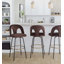 Ensemble de tabouret de bar pivotant avec revêtement en velours et repose-pieds doré-129455883