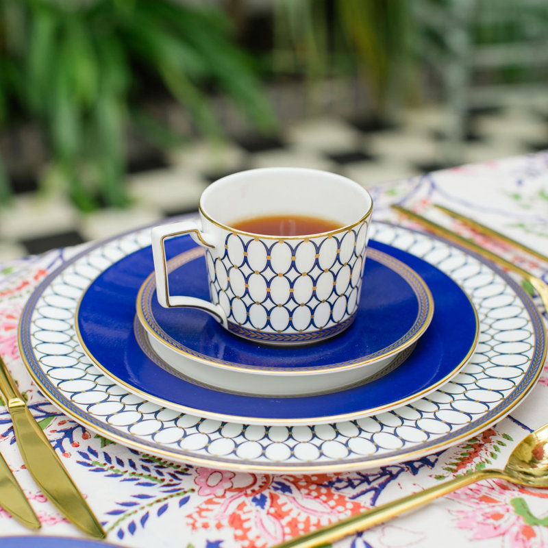 Blue and Gold Porcelain 8" Salad Plate