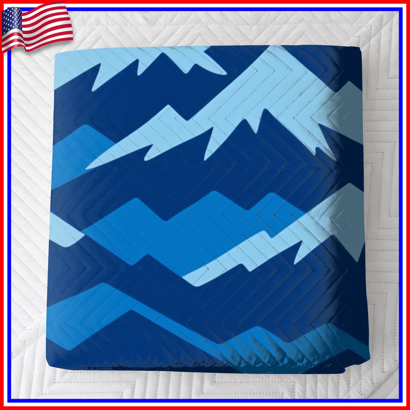 Blue Mountain Range Quilted Bedspread All Sizes, Queen