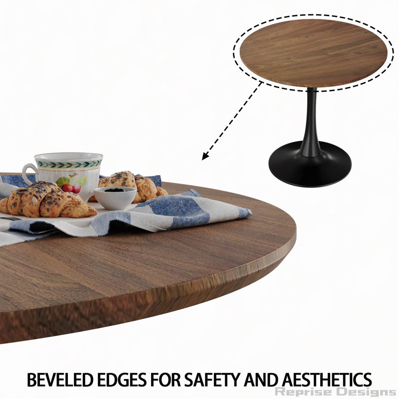 Table de salle à manger moderne, H 28,74 po x l 24 po x P 24 po, Bois naturel