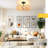 16 Inch Boho Woven Rattan Flush Mount Ceiling Light