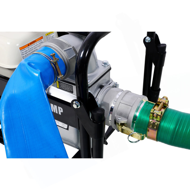 Pompe à eau 3 po 264 gal / min, moteur GX160 de 163 Cc, coupleur 3 po NPT, avec ensemble d'accessoires et ensemble de poignée de roue