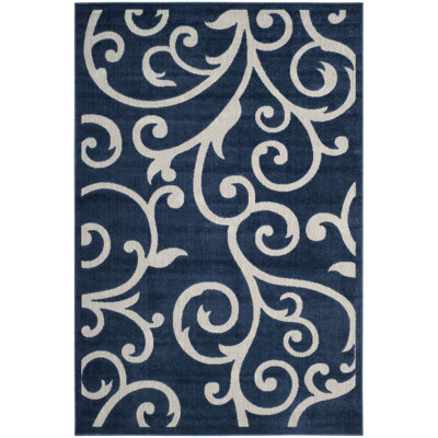 Tapis bleu marine / crème intérieur / extérieur Bryan